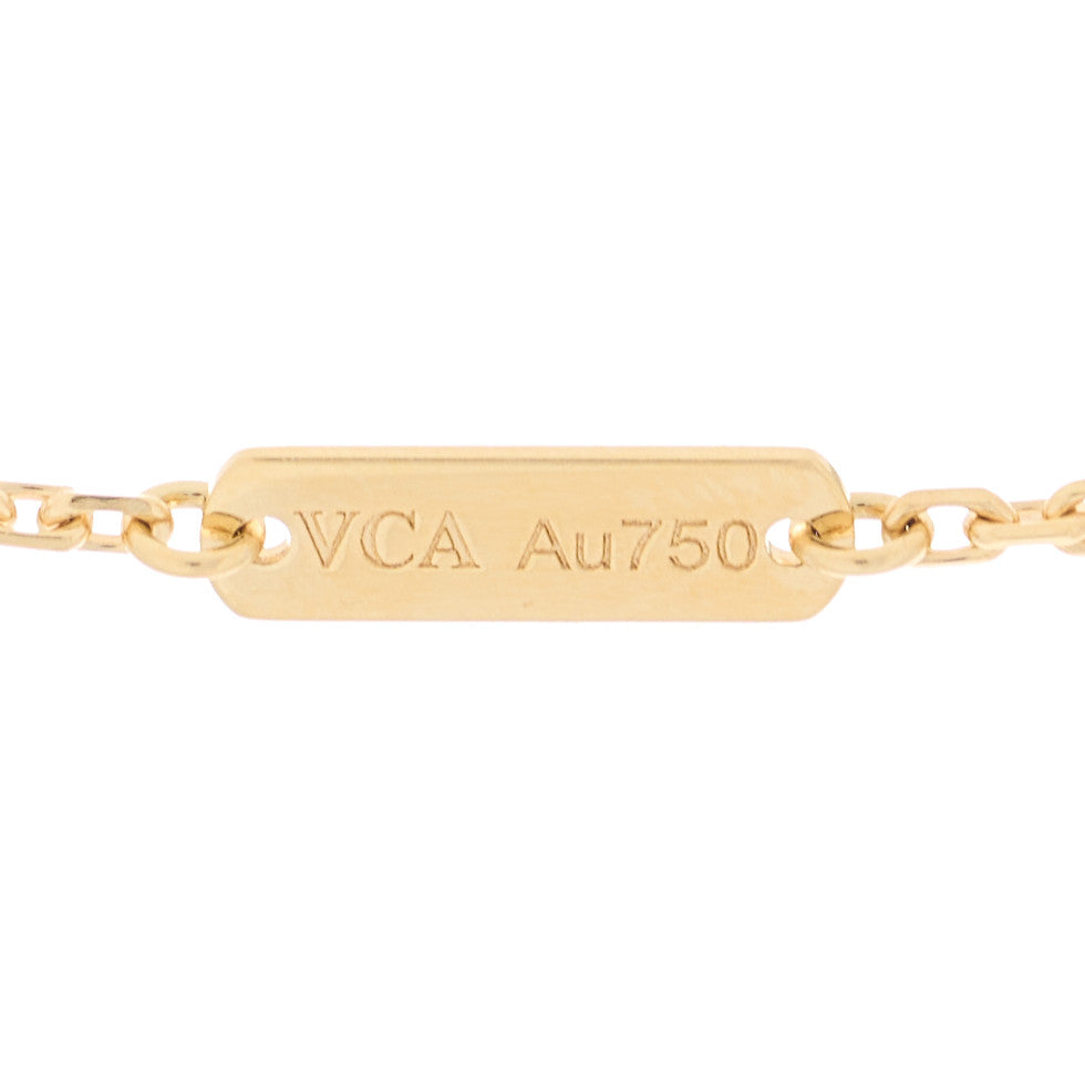Van Cleef & Arpels 18K Yellow Gold Tiger Eye Vintage Alhambra Pendant Necklace 4 of 4