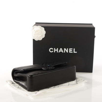 Chanel Lambskin Chevron 11.12 Medium Double Flap So Black 4 of 8