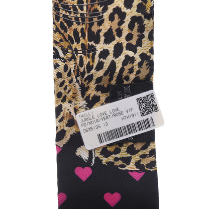 Hermes Silk Jungle Love Love Twilly Black Vert Rose Vif 2 of 4