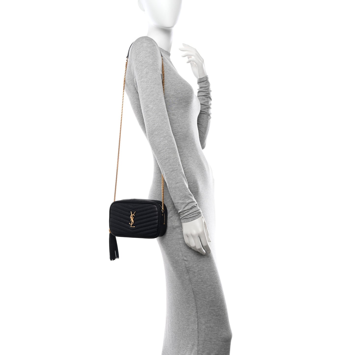 Grain De Poudre Matelasse Monogram Mini Lou Camera Bag Black