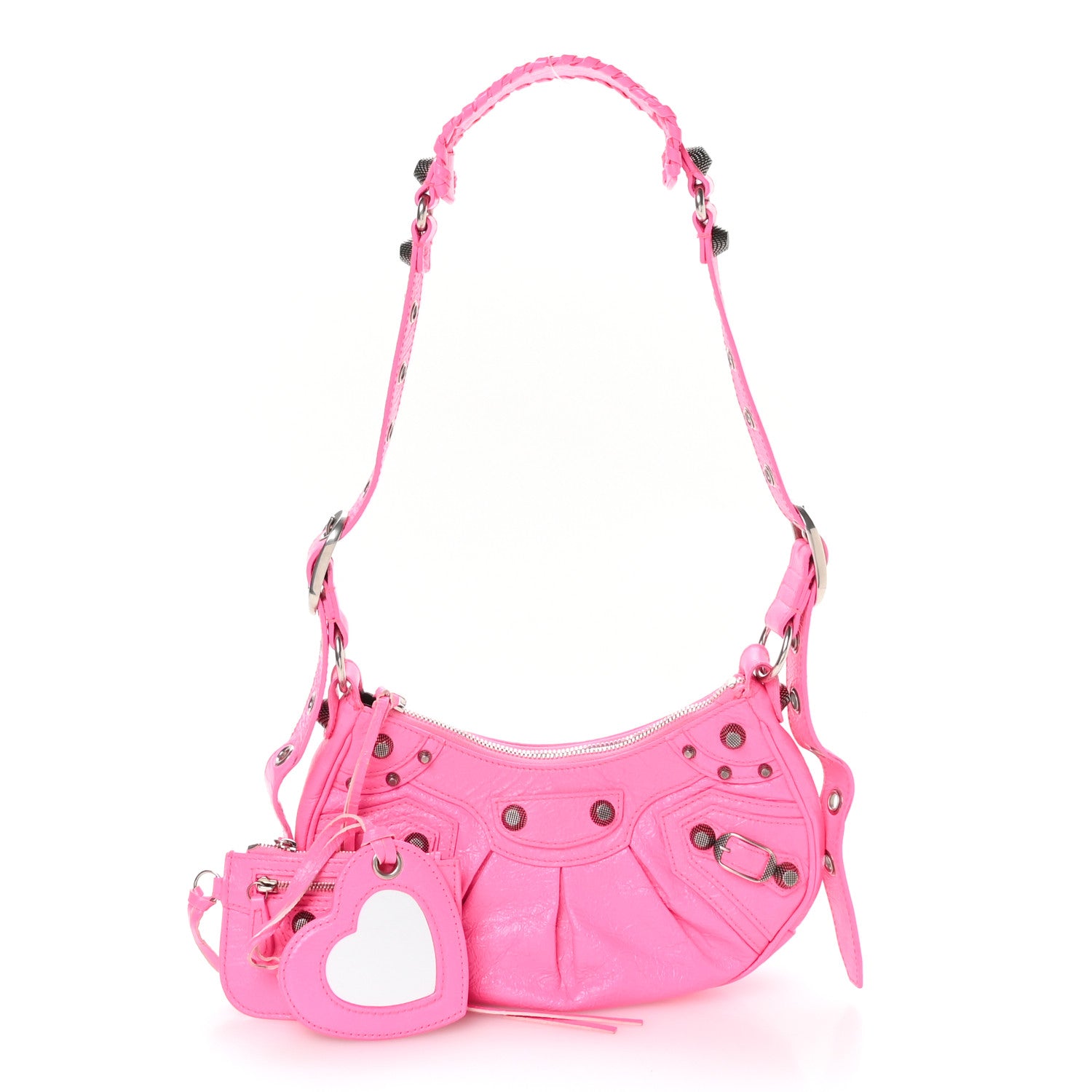 Balenciaga Agneau Arena Le Cagole Shoulder Bag Hot Pink 3 of 11