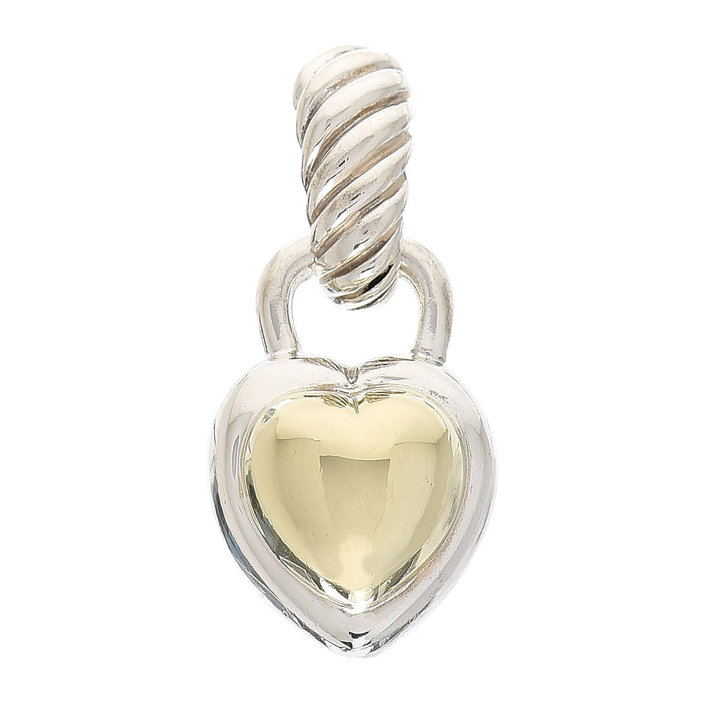 Sterling Silver 14K Yellow Gold Heart Enhancer Pendant