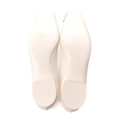 Chanel Goatskin CC Ballet Flats 39.5 White Black 6 of 10