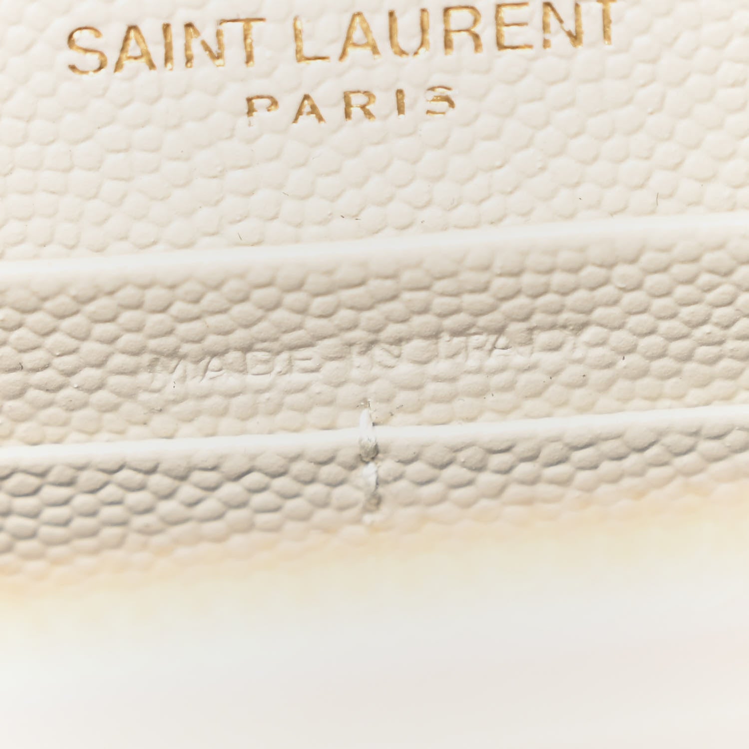 Saint Laurent Grain De Poudre Matelasse Chevron Monogram Envelope Chain Wallet Crema Soft 7 of 11
