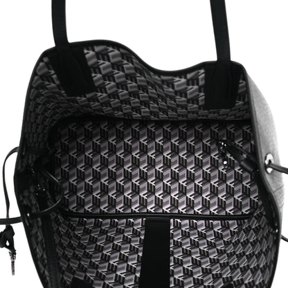 MCM Visetos Medium Liz Reversible Shopper Tote Black 9 of 17