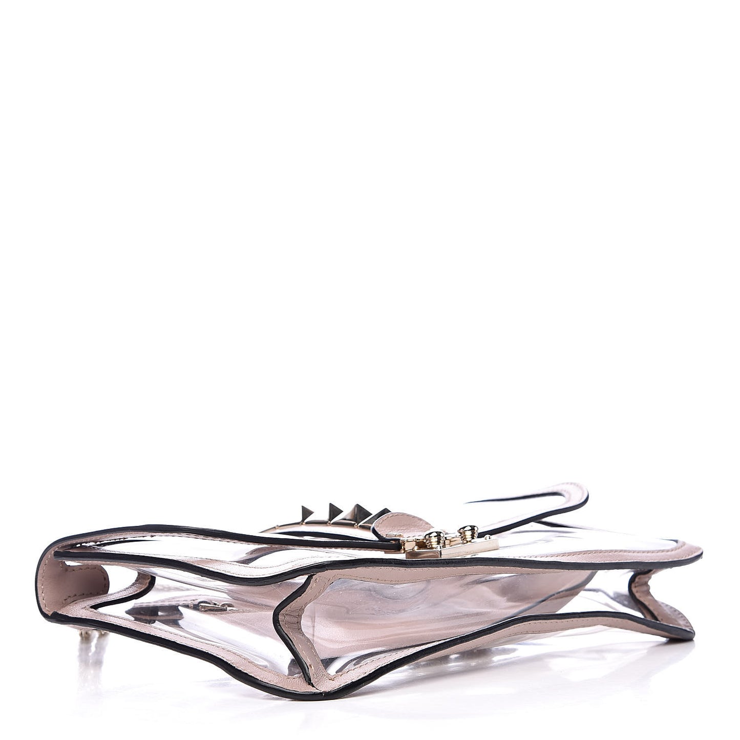 PVC Nappa Naked Medium Glam Lock Rockstud Flap Poudre