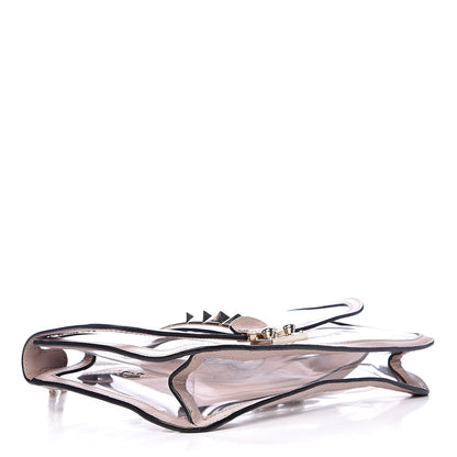 Valentino Garavani PVC Nappa Naked Medium Glam Lock Rockstud Flap Poudre 4 of 10