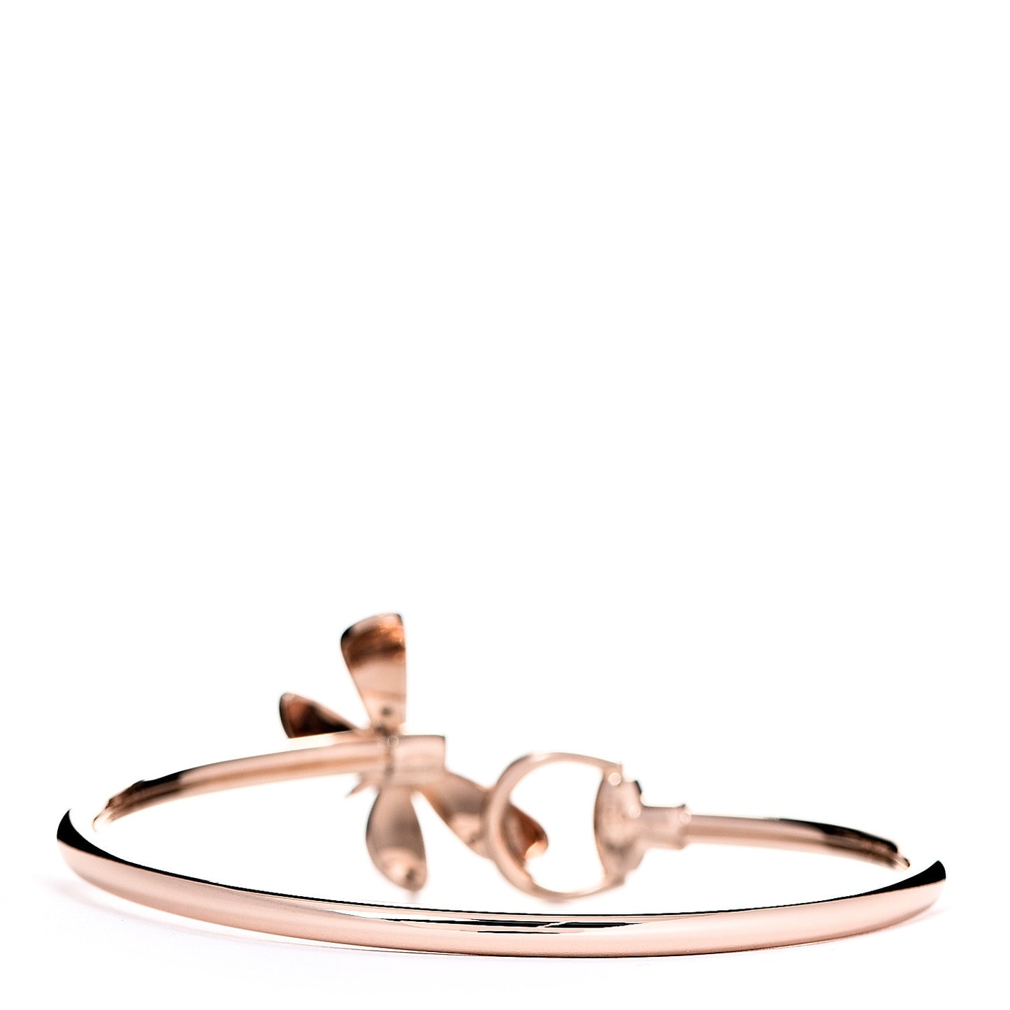 18K Rose Gold Enamel Flora Horsebit Bracelet 16
