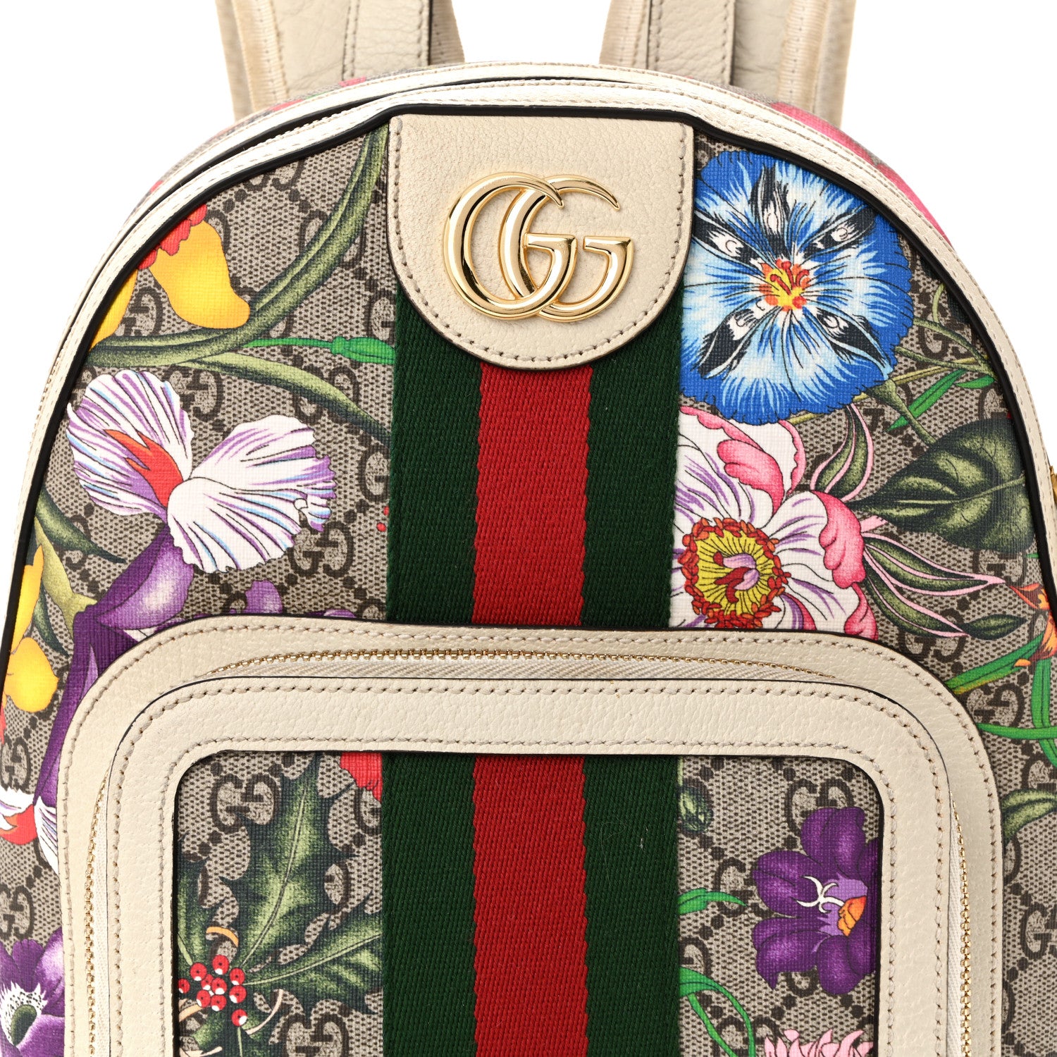 Gucci GG Supreme Monogram Flora Web Small Ophidia Day Backpack White 8 of 14