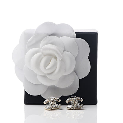 Chanel Crystal Baguette CC Earrings Gold 5 of 5