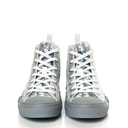 Christian Dior Technical Canvas Oblique Mens B23 High Top Sneakers 44 Blue White 3 of 10