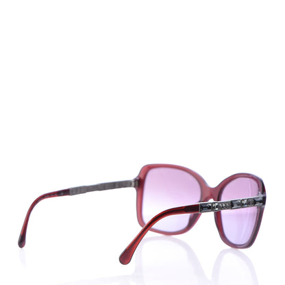 Chanel Crystal Baguette CC Square Sunglasses 5308 Red 4 of 7