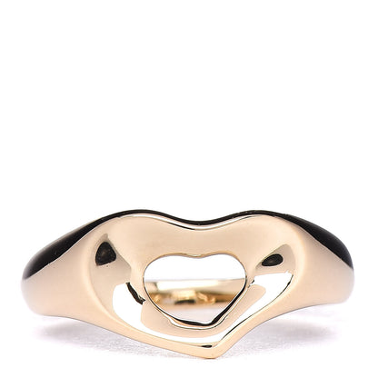 Tiffany 18K Yellow Gold Open Heart Ring 53 6.5 1 of 5