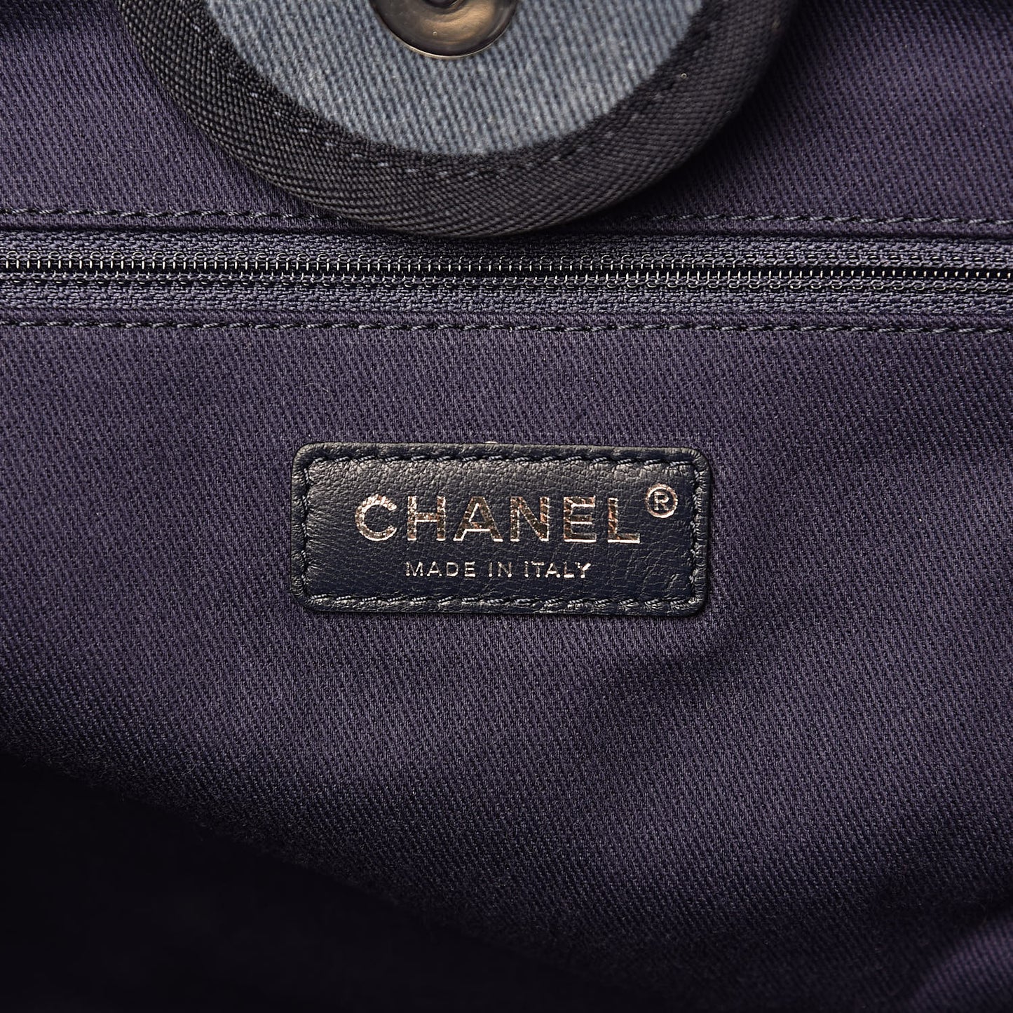 Canvas Sequin Large Deauville Tote Navy