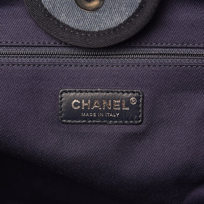 Chanel Canvas Sequin Large Deauville Tote Navy 6 of 11