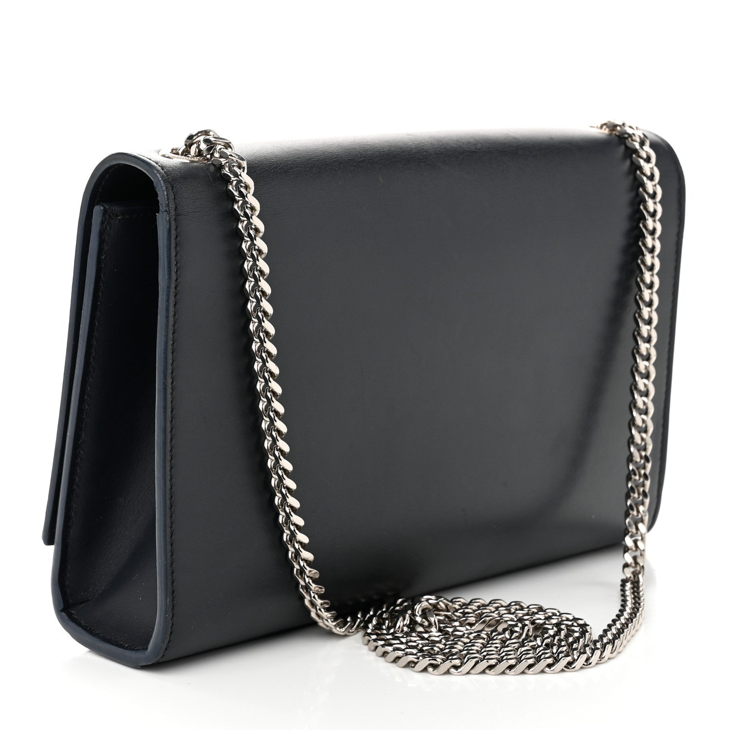 Saint Laurent Smooth Calfskin Medium Classic Monogram Kate Tassel Satchel Marine 3 of 12