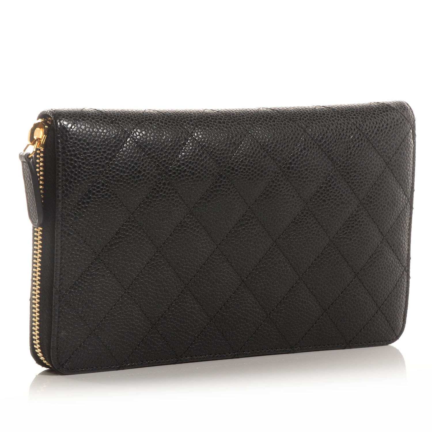 Chanel Caviar Quilted Large Zip Around Wallet Black 3 of 8