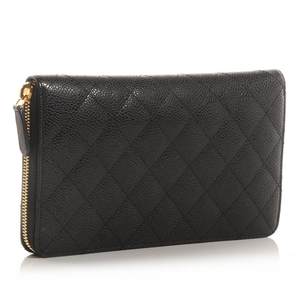 Chanel Caviar Quilted Large Zip Around Wallet Black 3 of 8
