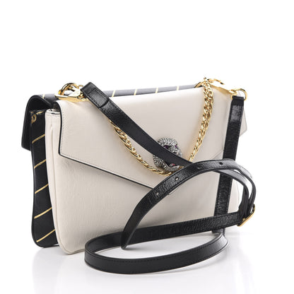Gucci Calfskin Diagonal GG Medium Thiara Double Envelope Shoulder Bag Black White 4 of 12