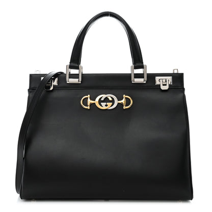 Gucci Smooth Calfskin Medium Zumi Top Handle Bag Black 1 of 10