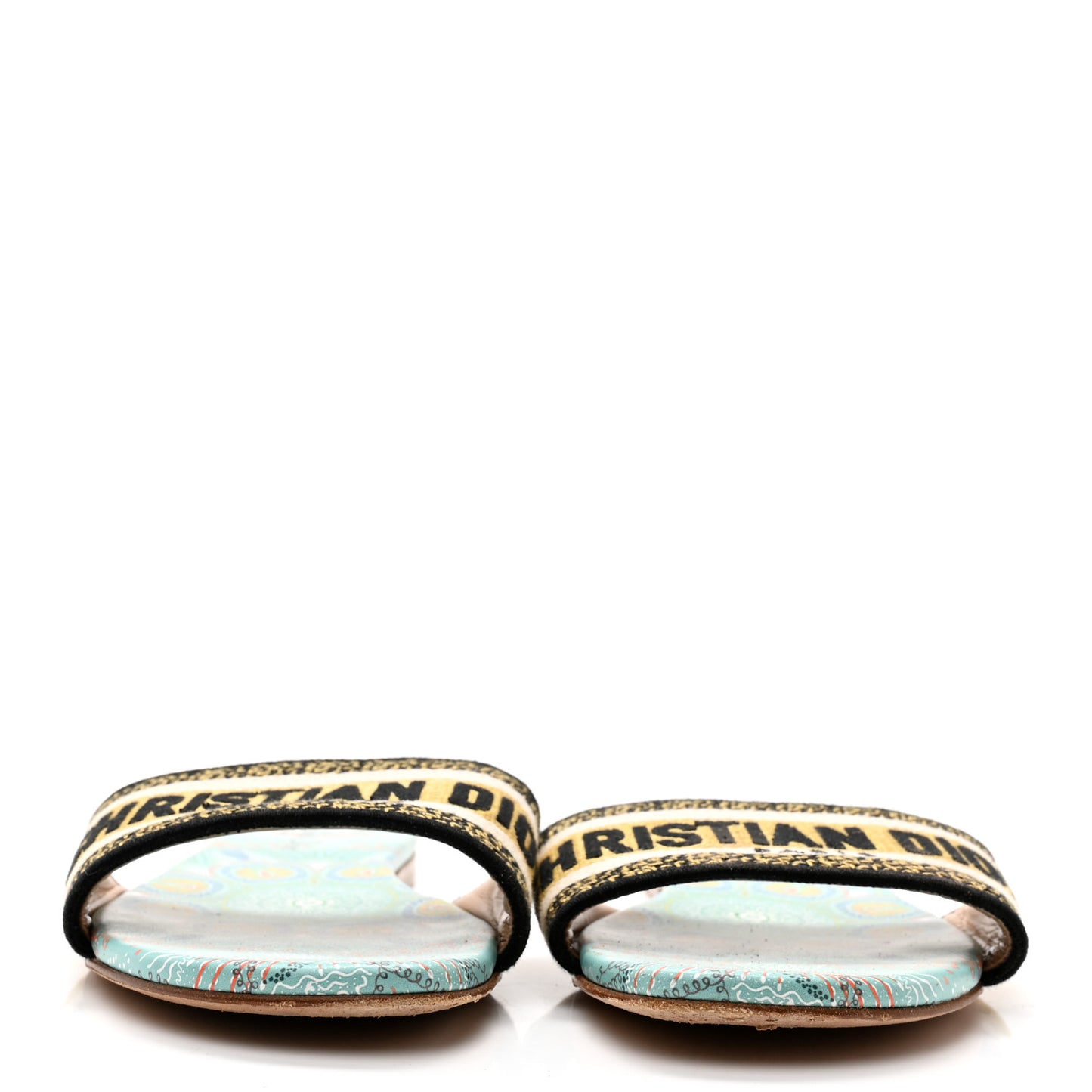Canvas Embroidered Dior In Lights Dway Mules Slide Sandals 38 Multicolor