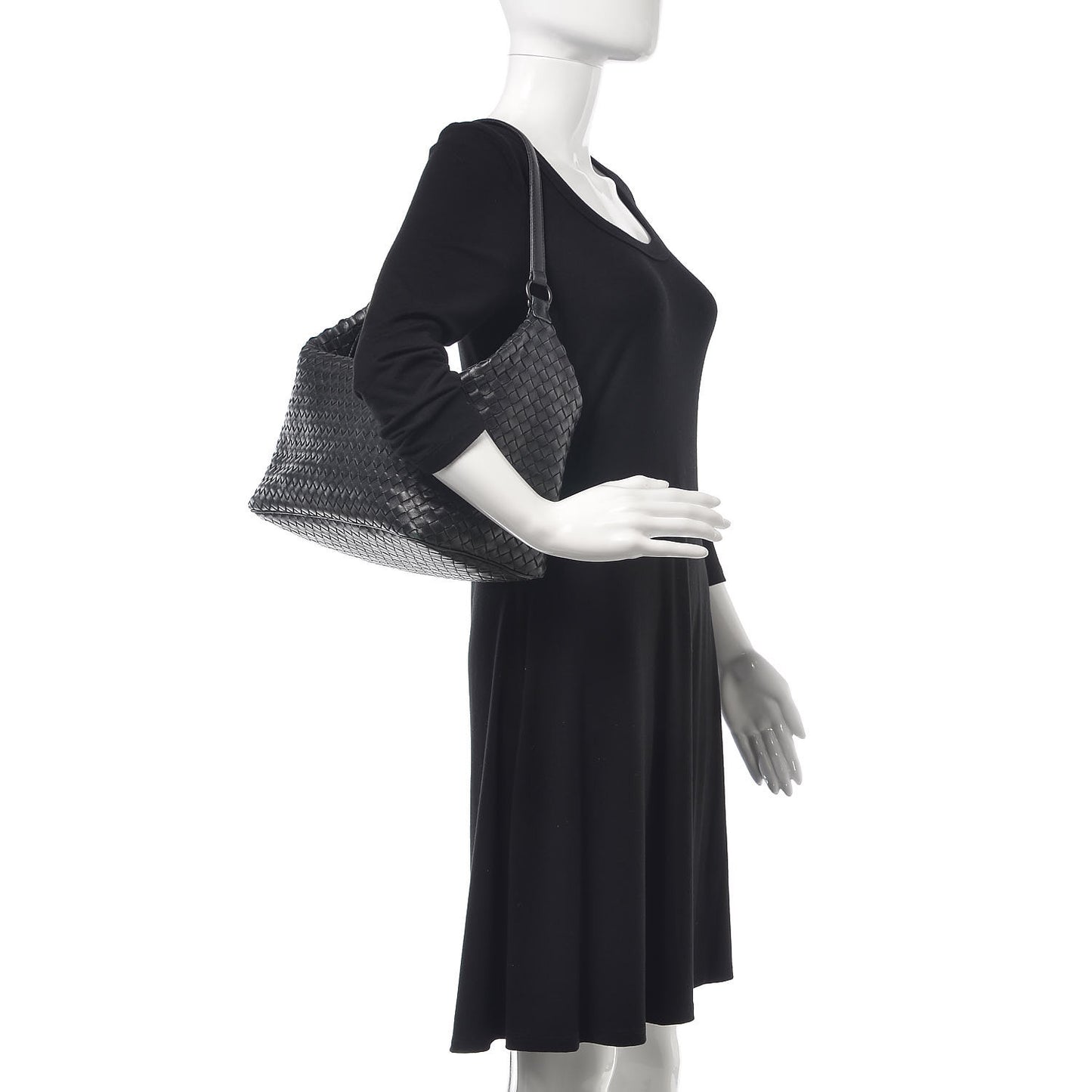Nappa Intrecciato Shoulder Bag Black