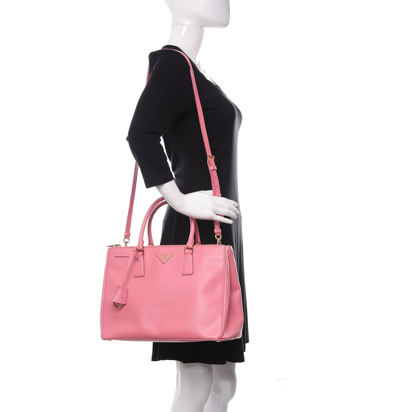 Saffiano Medium Galleria Double Zip Tote Geranio