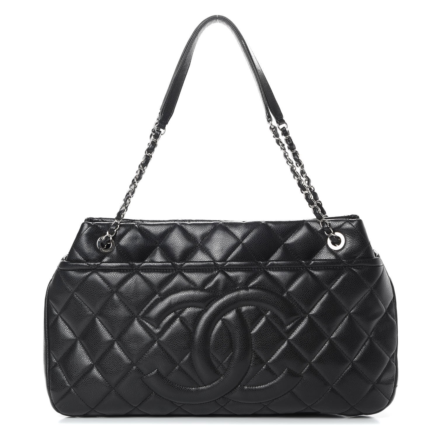 Chanel Caviar Quilted CC Timeless Soft Tote Black 1 of 12
