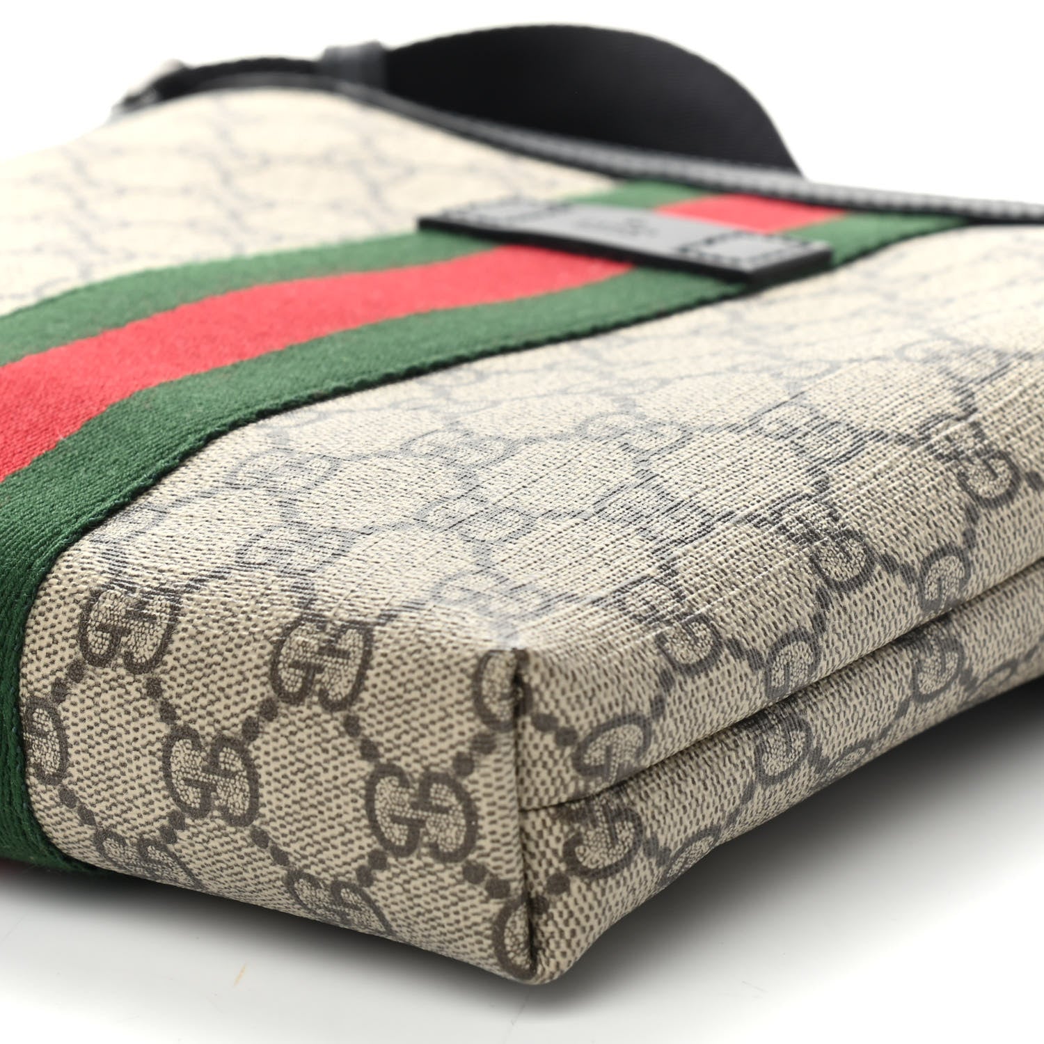 Gucci GG Supreme Monogram Web Messenger Bag Black 8 of 9