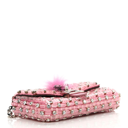 Fendi Crystal Beaded Monster Baguette Belt Bag Pink 4 of 11