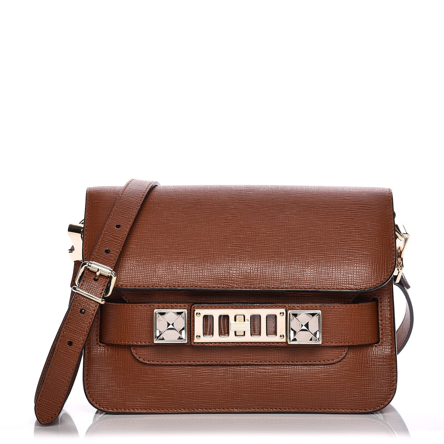 Proenza Schouler Linosa Calfskin Mini PS11 Classic Shoulder Bag Saddle 1 of 7