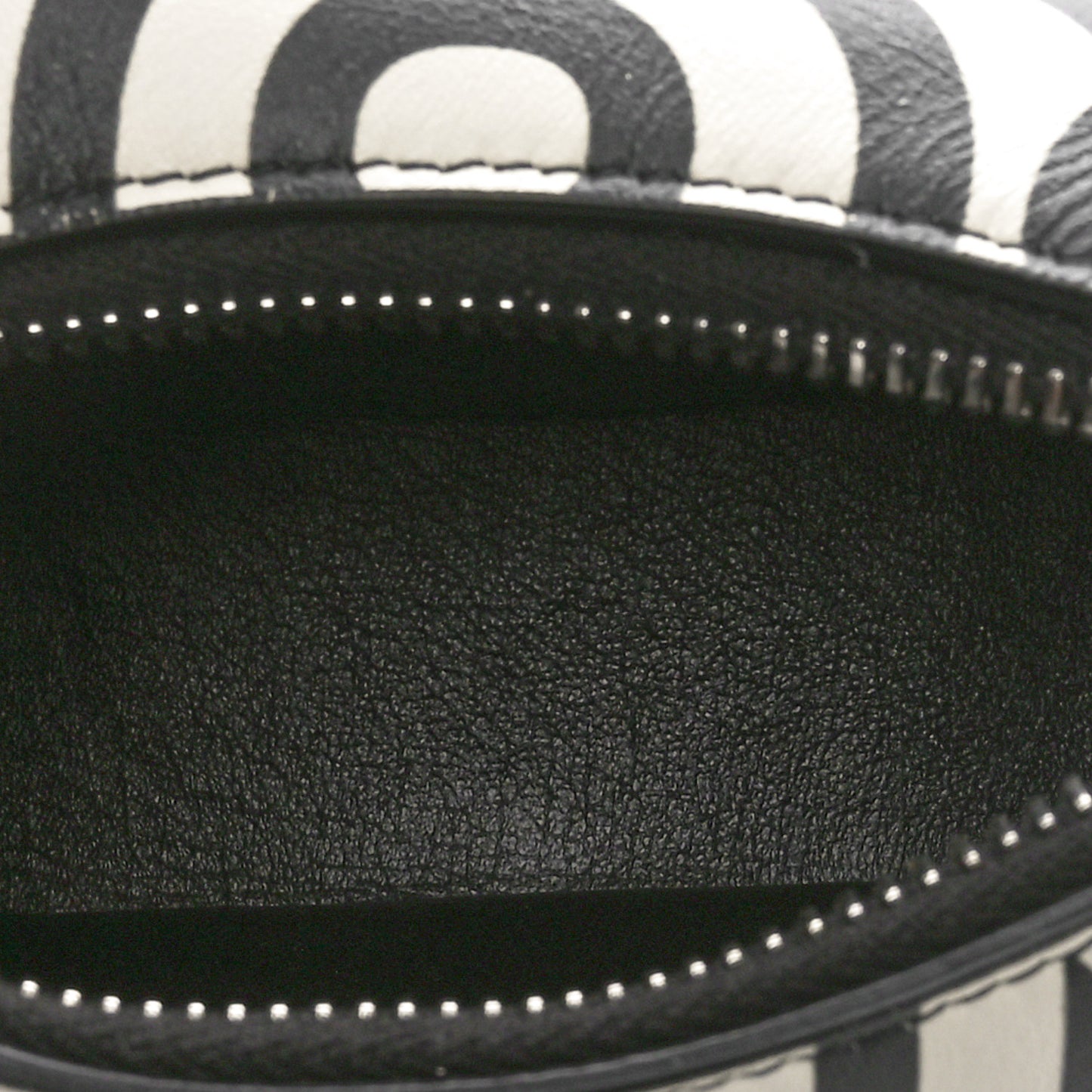 X MARC JACOBS Nappa Vitello King Logo Print Nano Fendigraphy Hobo Charm White Black