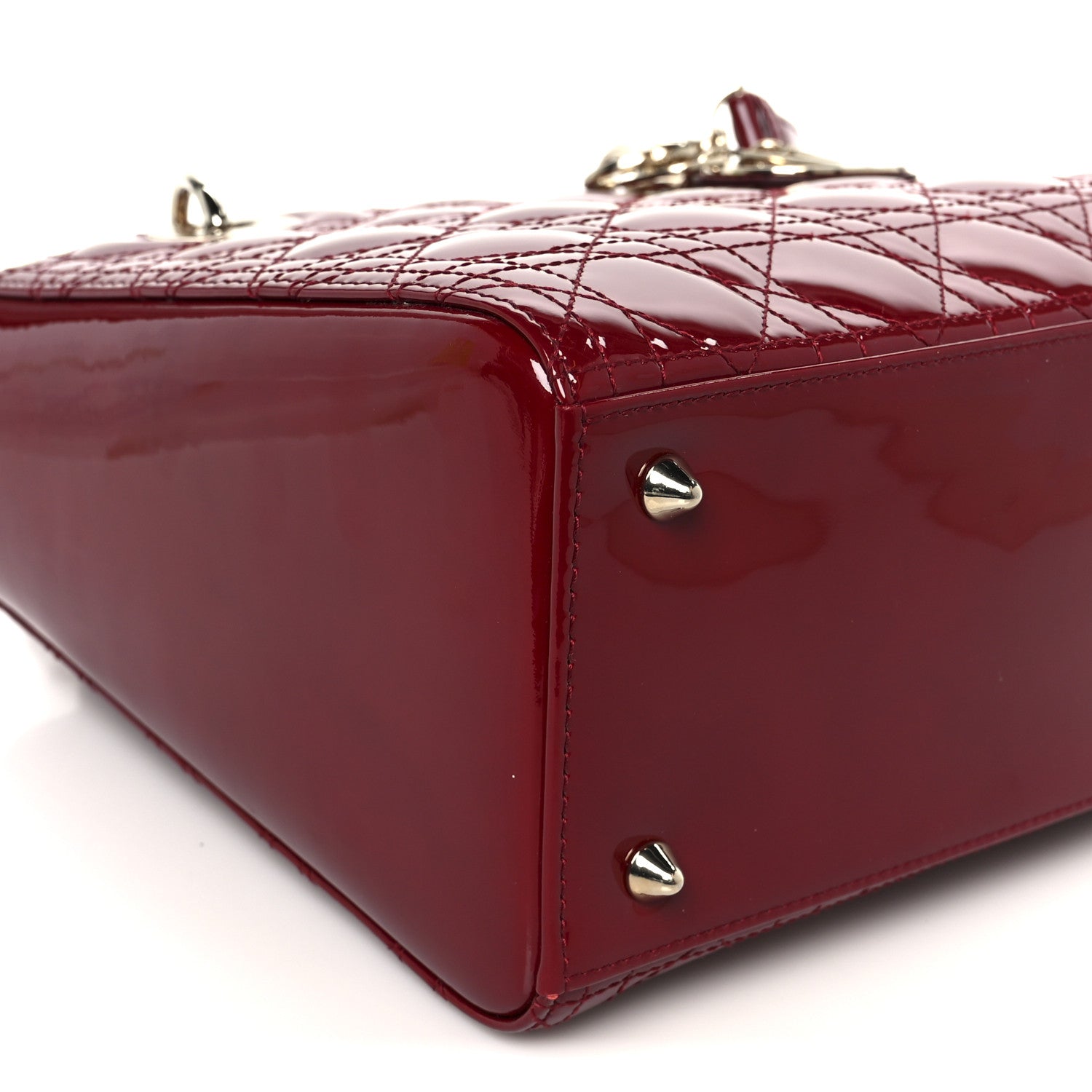 Christian Dior Patent Cannage Medium Lady Dior Red 9 of 10