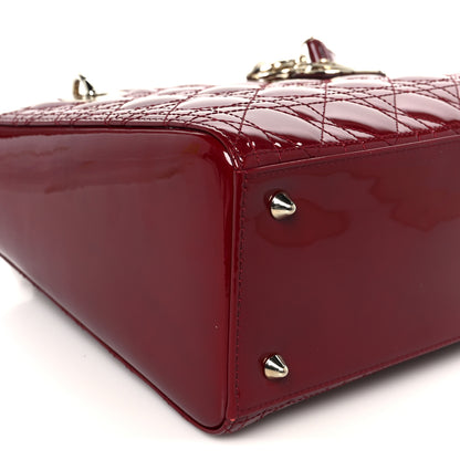 Christian Dior Patent Cannage Medium Lady Dior Red 9 of 10