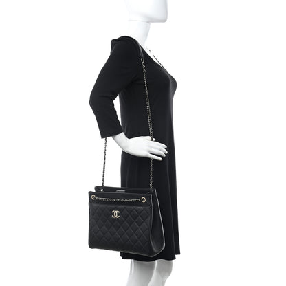 Chanel Caviar Quilted In Out Flap Shopping Tote Black 2 of 12
