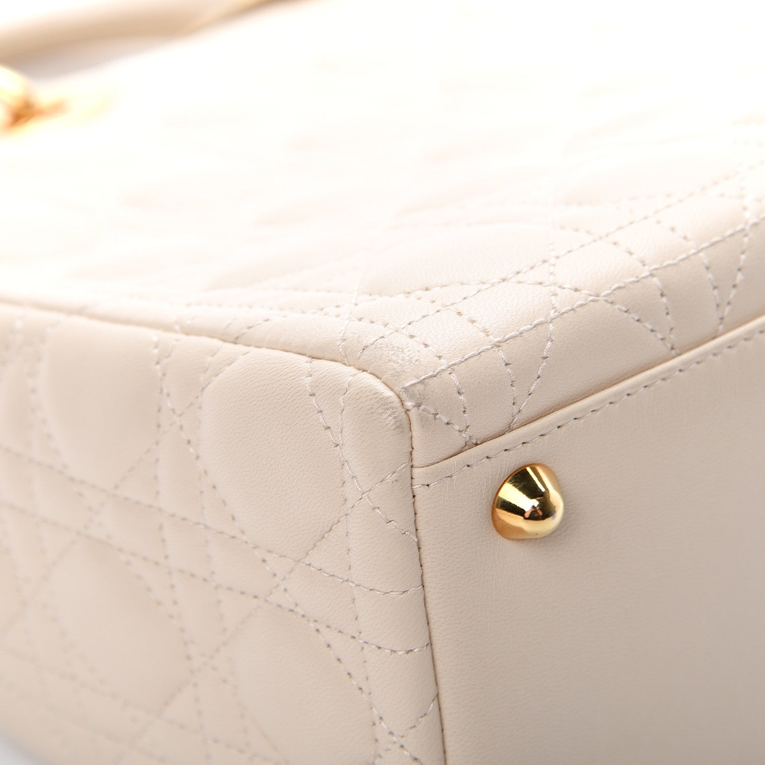 Christian Dior Lambskin Cannage Large Lady Dior Light Beige 12 of 21