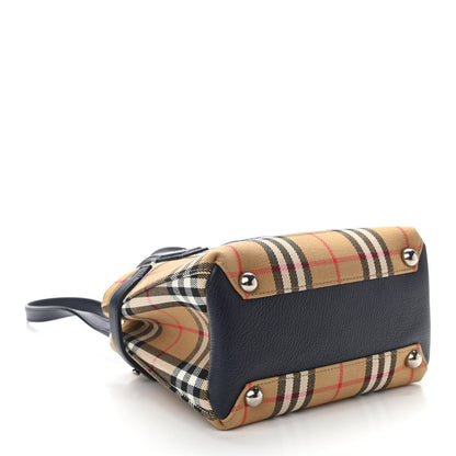 Burberry Goatskin Vintage Check Baby Banner Tote Regency Blue 4 of 9