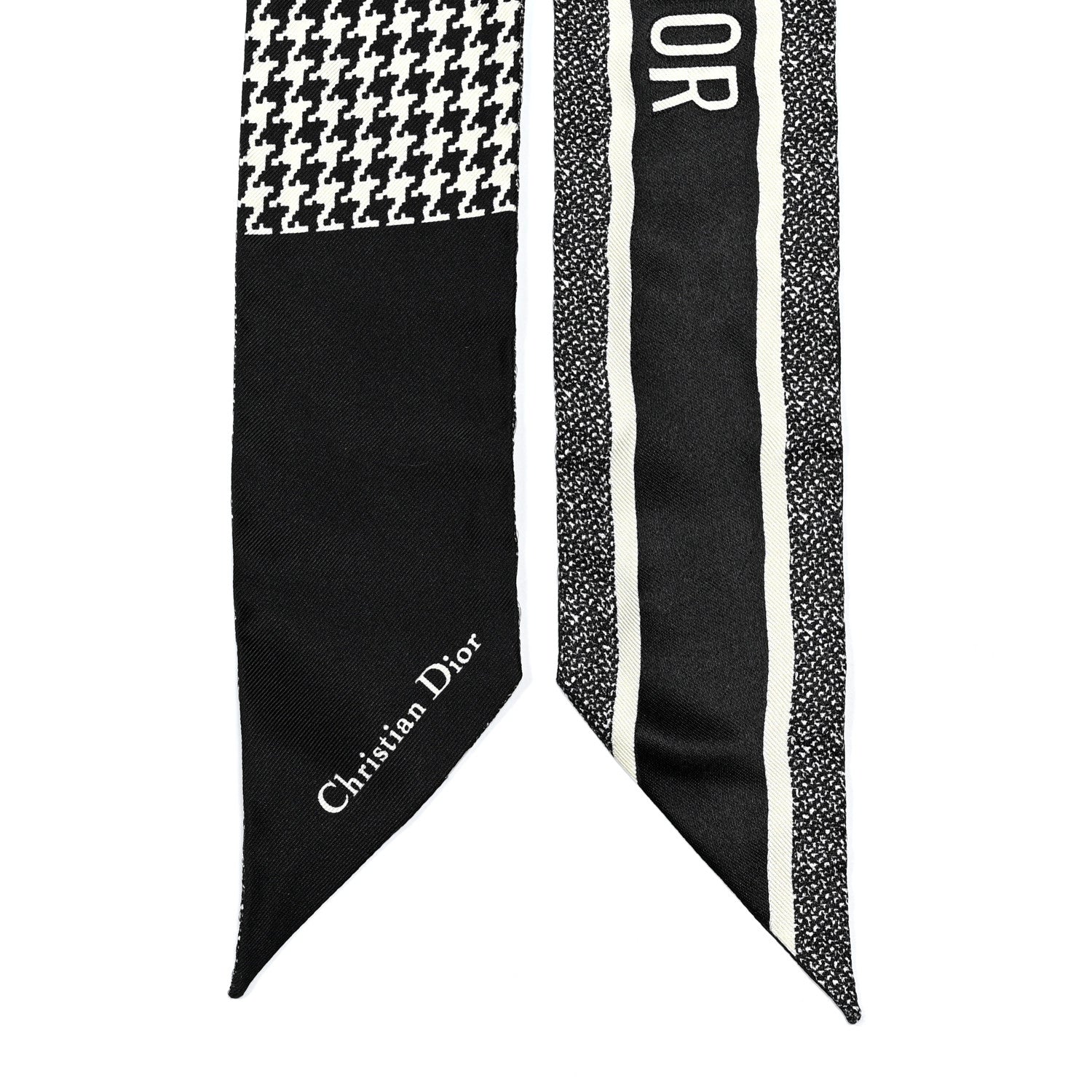 Christian Dior Silk 30 Montaigne Mitzah Scarf Black White 3 of 3