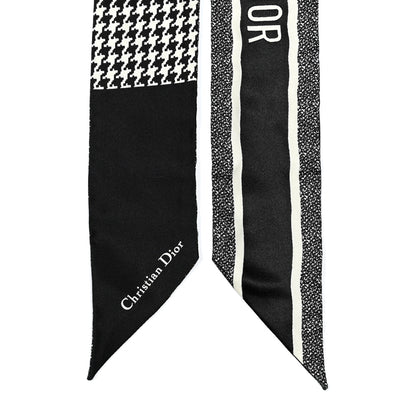 Christian Dior Silk 30 Montaigne Mitzah Scarf Black White 3 of 3