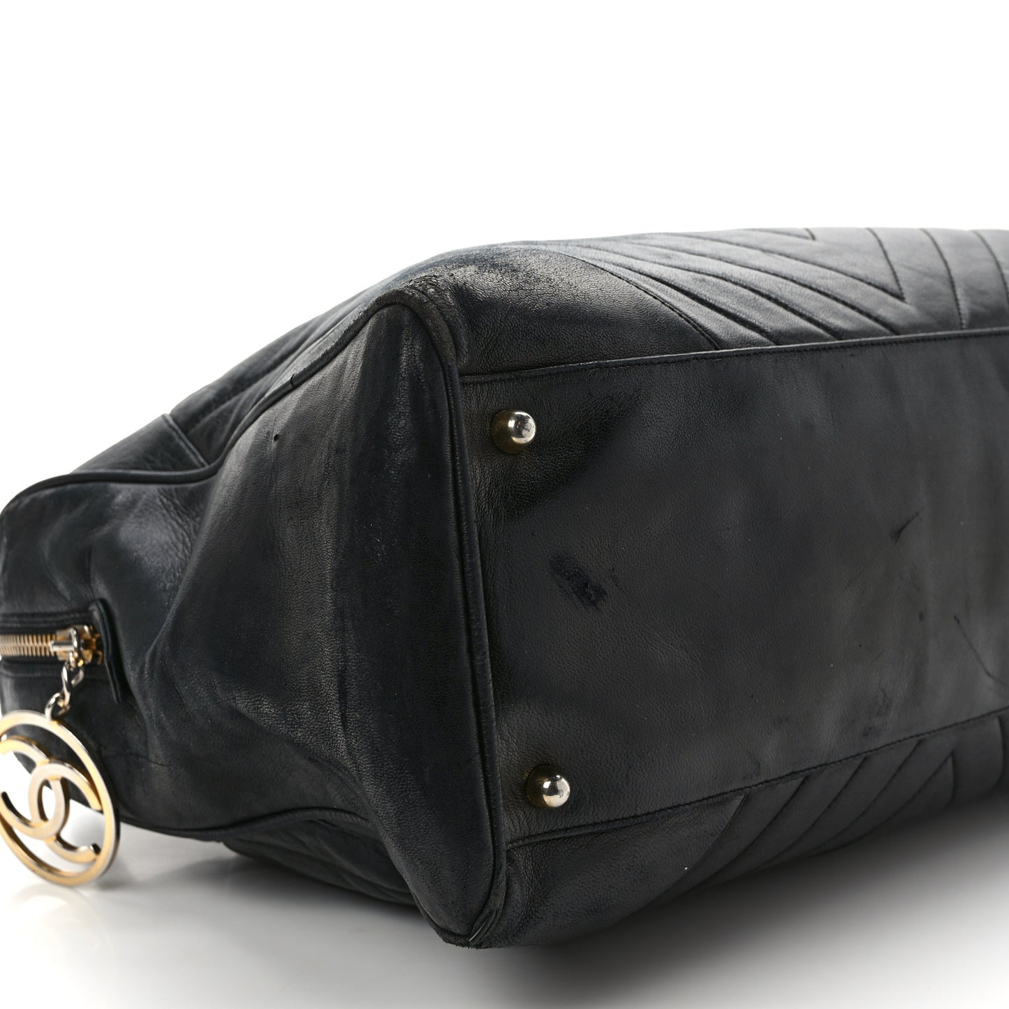 Lambskin Chevron Boston Black
