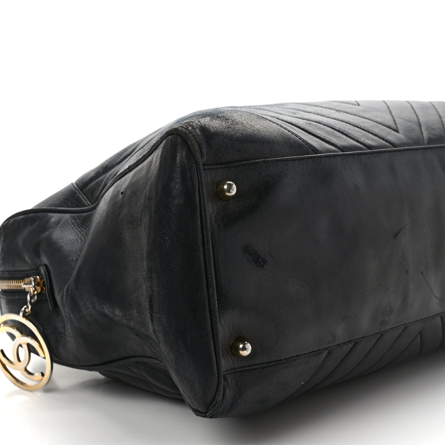 Chanel Lambskin Chevron Boston Black 9 of 12
