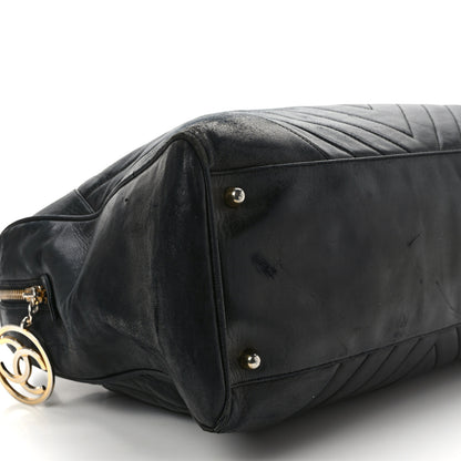 Chanel Lambskin Chevron Boston Black 9 of 12