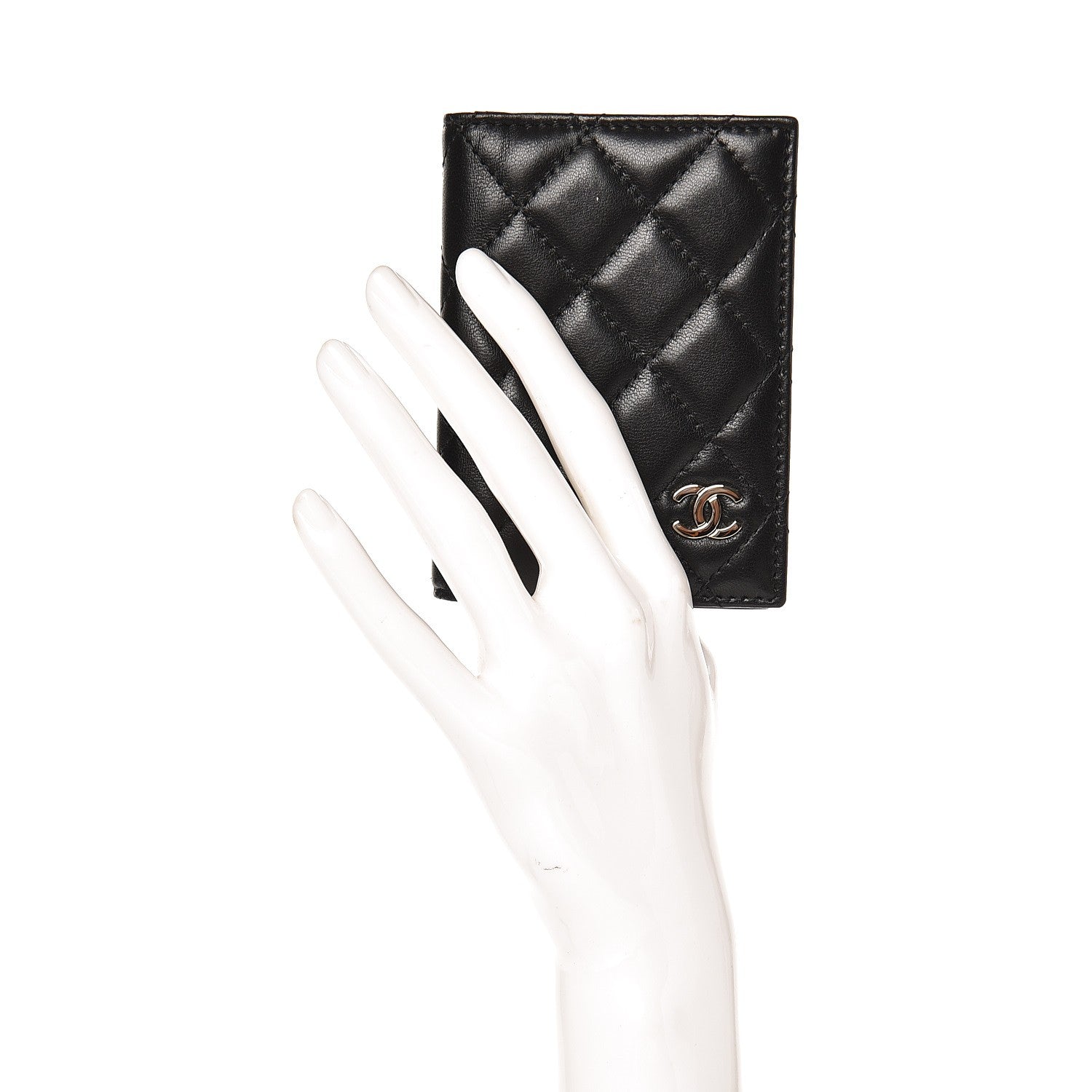 Chanel Lambskin Quilted Card Holder Wallet Black 2 of 8