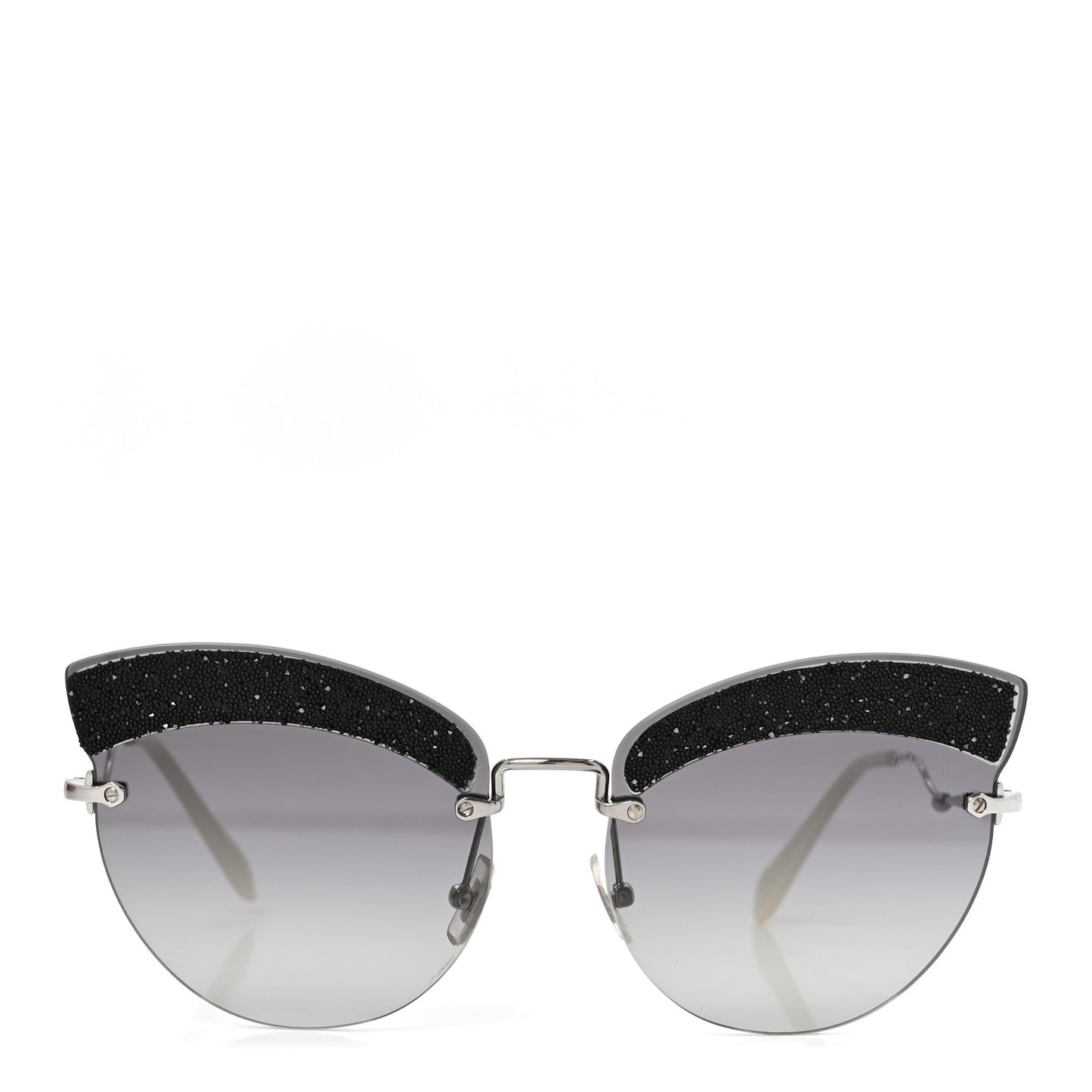 Acetate Glitter Cat Eye Sunglasses SMU58T Black