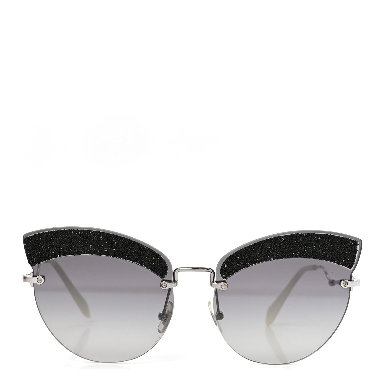 Miu Miu Acetate Glitter Cat Eye Sunglasses SMU58T Black 2 of 7