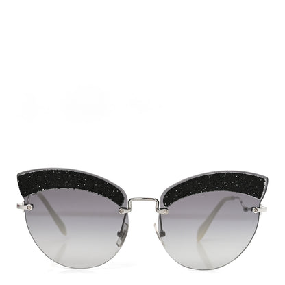 Miu Miu Acetate Glitter Cat Eye Sunglasses SMU58T Black 2 of 7
