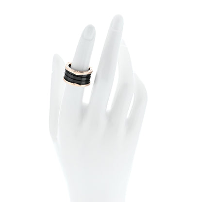 Bulgari 18K Rose Gold Black Ceramic B.Zero1 Four-Band Ring 53 6.25 2 of 6