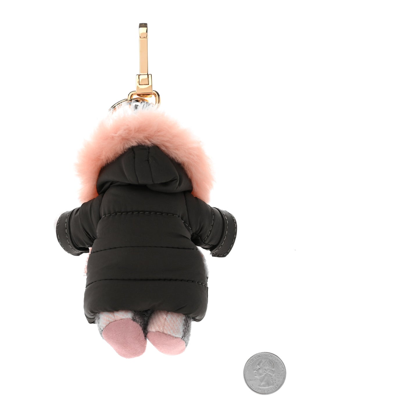 Cashmere P Jac Thomas Teddy Bear Keychain Charm Ash Rose