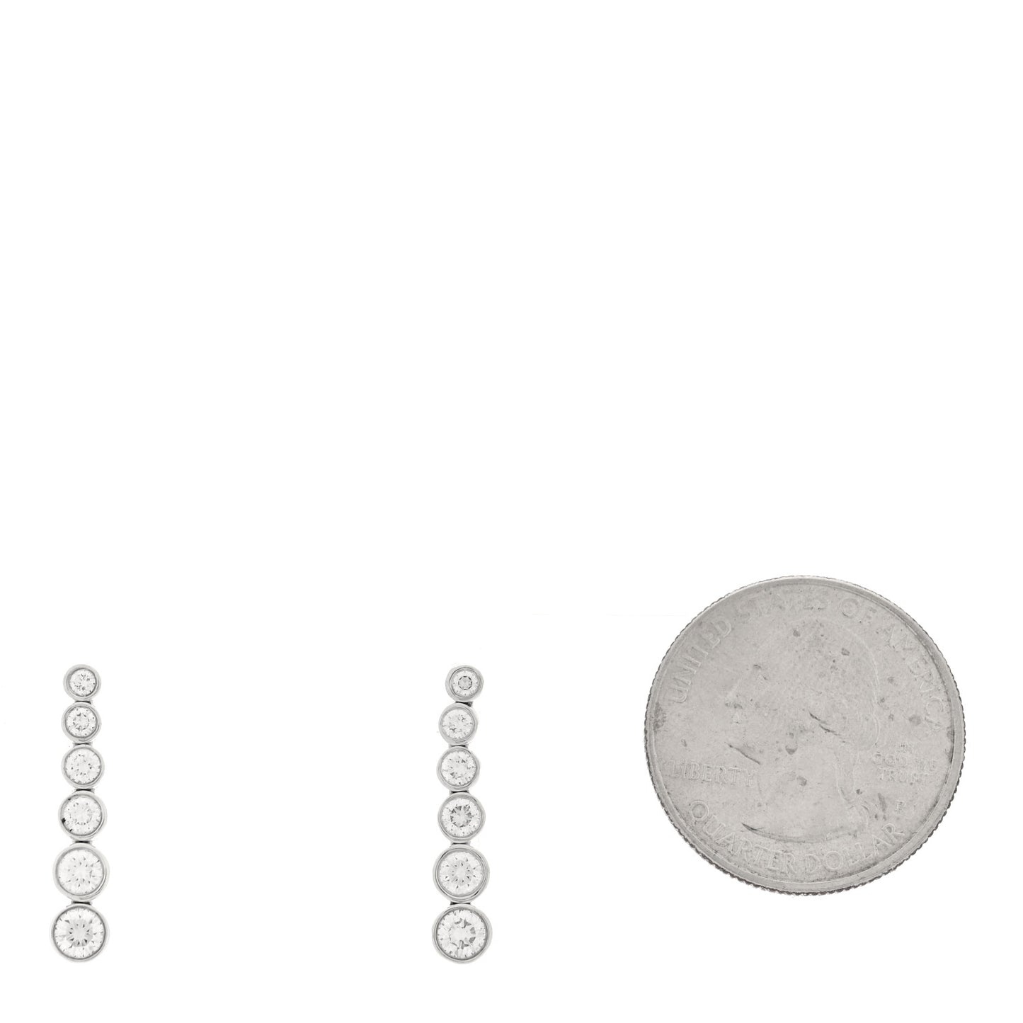 Platinum Diamond Jazz Graduated Drop Earrings