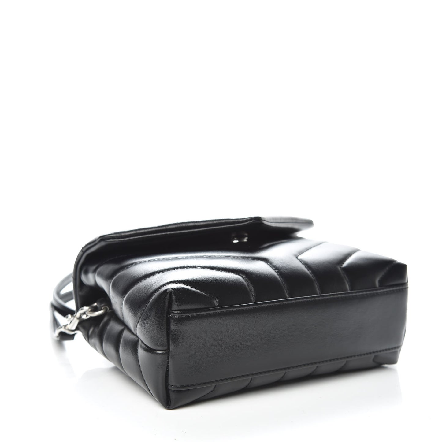 Calfskin Y Quilted Monogram Toy Loulou Crossbody Bag Black